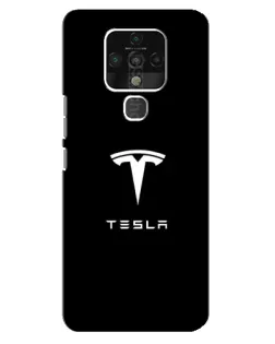 Чехол для TECNO Camon 16 с картинкой «Tesla White Logo»