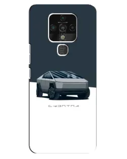 Чехол для TECNO Camon 16 с картинкой «Серебристый Cybertruck Tesla»