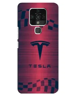Чехол для TECNO Camon 16 с картинкой «Тесла красный карбон»