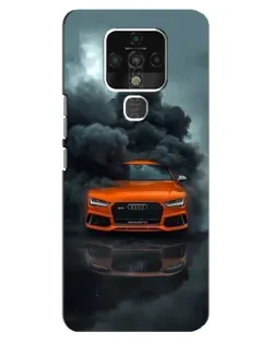 Чехол для TECNO Camon 16 с картинкой «Audi в облаках дыма»