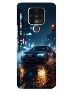Чехол для TECNO Camon 16 с картинкой «Ночной город и Audi»