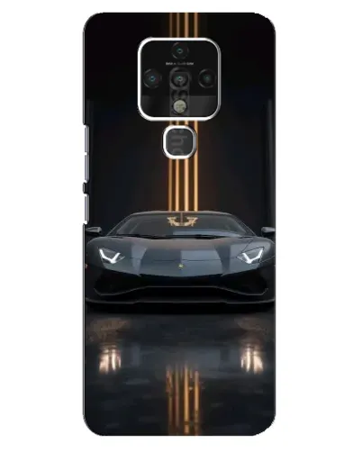 Чехол для TECNO Camon 16 с картинкой «Lamborghini золотые линии»