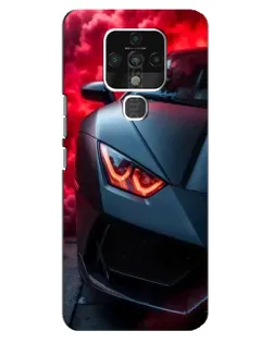 Чехол для TECNO Camon 16 с картинкой «Lamborghini красное сияние»