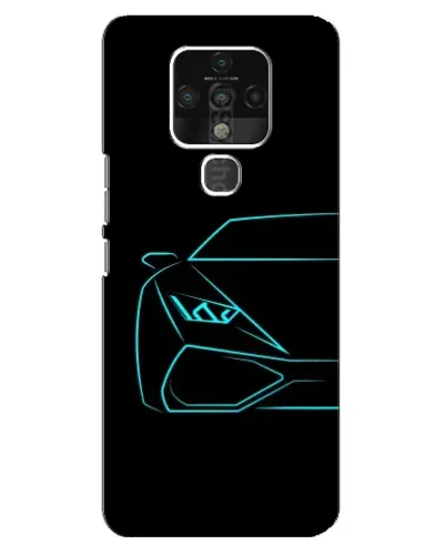 Чехол для TECNO Camon 16 с картинкой «Голубой силуэт Lamborghini»