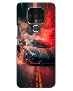 Чехол для TECNO Camon 16 с картинкой «Lamborghini красный дым»