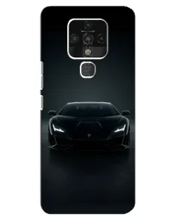 Чехол для TECNO Camon 16 с картинкой «Черный Lamborghini Aventador»