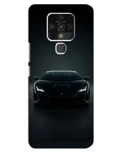 Чехол для TECNO Camon 16 с картинкой «Черный Lamborghini Aventador»