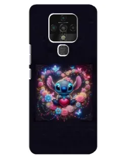 Чехол для TECNO Camon 16 с картинкой «Stitch в цветах»