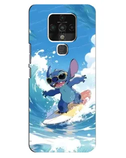 Чехол для TECNO Camon 16 с картинкой «Стич на волне»