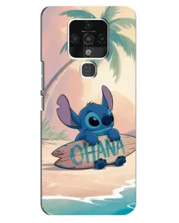 Чехол для TECNO Camon 16 с картинкой «Стич на серфе»