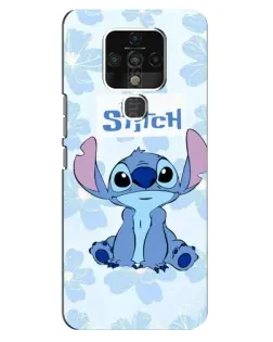 Чехол для TECNO Camon 16 с картинкой «Stitch среди цветов»