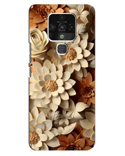 Чохол для TECNO Camon 16 з картинкою «Бежевий флористичний декор»