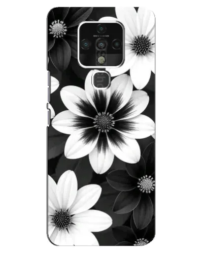Чохол для TECNO Camon 16 з картинкою «Монохромні айстри»