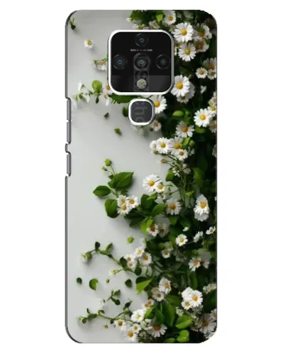 Чохол для TECNO Camon 16 з картинкою «Гілка дрібних білих квітів»