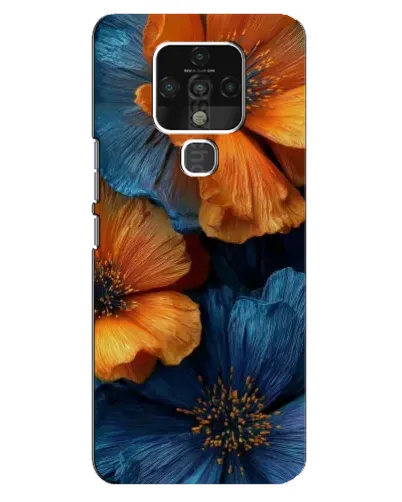 Чехол для TECNO Camon 16 с картинкой «Яркая сине-оранжевая флора» Чехол для TECNO Camon 16 с картинкой «Яркая сине-оранжевая флора»