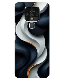 Чехол для TECNO Camon 16 с картинкой «Объемные черно-белые ленты» Чехол для TECNO Camon 16 с картинкой «Объемные черно-белые ленты»