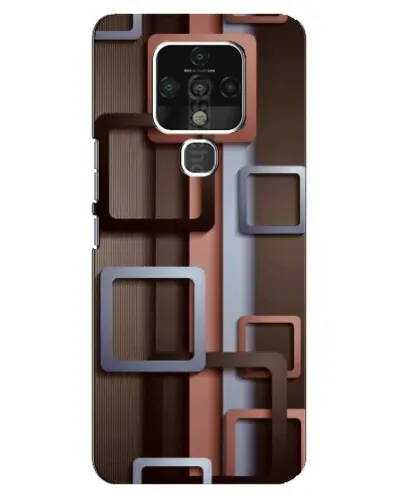 Чехол для TECNO Camon 16 с картинкой «Коричневые объемные квадраты» Чехол для TECNO Camon 16 с картинкой «Коричневые объемные квадраты»