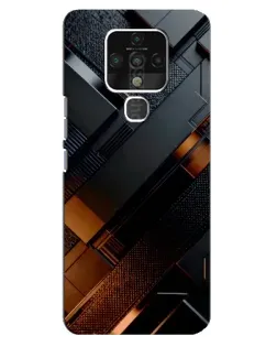 Чехол для TECNO Camon 16 с картинкой «Черные геометрические блоки»