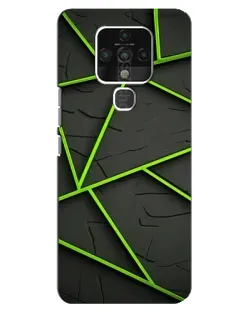Чехол для TECNO Camon 16 с картинкой «Зеленые геометрические линии»