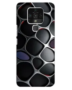 Чехол для TECNO Camon 16 с картинкой «Объемная темная решетка»