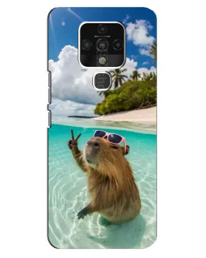 Чехол для TECNO Camon 16 с картинкой «Капибара на море»