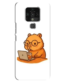 Чехол для TECNO Camon 16 с картинкой «Капибара с ноутбуком» Чехол для TECNO Camon 16 с картинкой «Капибара с ноутбуком»