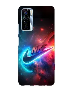 Чехол для TECNO Camon 17 Pro с картинкой «Огненный логотип Nike»