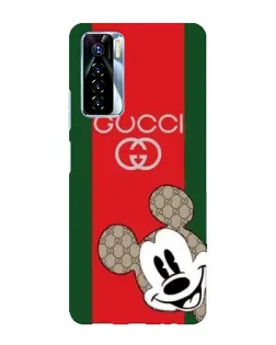 Чехол для TECNO Camon 17 Pro с картинкой «Gucci — полосы и Микки» Чехол для TECNO Camon 17 Pro с картинкой «Gucci — полосы и Микки»