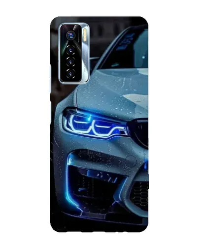 Чехол для TECNO Camon 17 Pro с картинкой «Взгляд BMW с синими фарами»