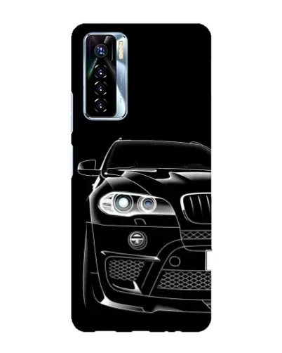 Чехол для TECNO Camon 17 Pro с картинкой «Темный силуэт BMW»