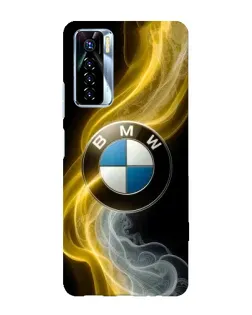 Чехол для TECNO Camon 17 Pro с картинкой «Золотистый дым BMW»