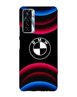 Чехол для TECNO Camon 17 Pro с картинкой «Логотип BMW и неоновые дуги»