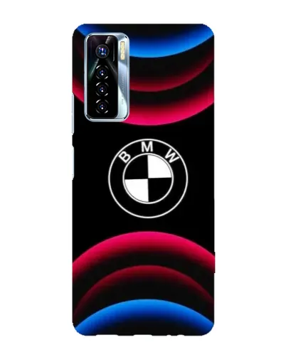Чехол для TECNO Camon 17 Pro с картинкой «Логотип BMW и неоновые дуги»