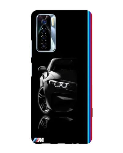Чехол для TECNO Camon 17 Pro с картинкой «Силуэт BMW в темноте»