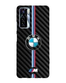 Чехол для TECNO Camon 17 Pro с картинкой «Эмблема BMW и карбон»