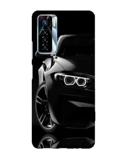 Чехол для TECNO Camon 17 Pro с картинкой «Черная BMW — профиль»