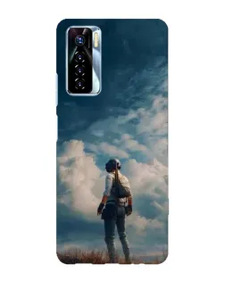 Чехол для TECNO Camon 17 Pro с картинкой «Герой PUBG на скале»