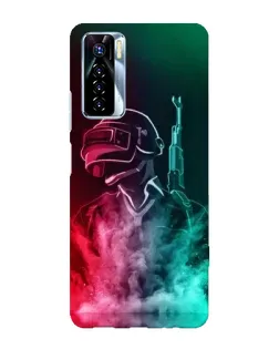 Чехол для TECNO Camon 17 Pro с картинкой «PUBG — огненный воин»