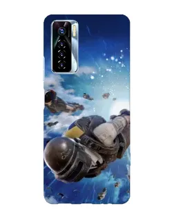 Чехол для TECNO Camon 17 Pro с картинкой «Десант PUBG — прыжок»