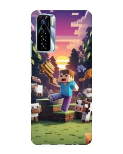 Чехол для TECNO Camon 17 Pro с картинкой «Стив на ферме»
