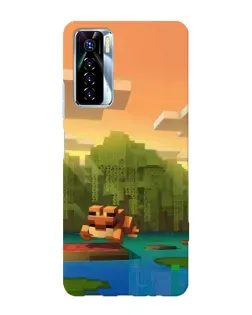 Чохол для TECNO Camon 17 Pro з картинкою «Майнкрафт захід сонця»
