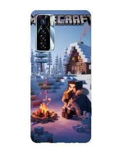 Чохол для TECNO Camon 17 Pro з картинкою «Зимовий Minecraft»