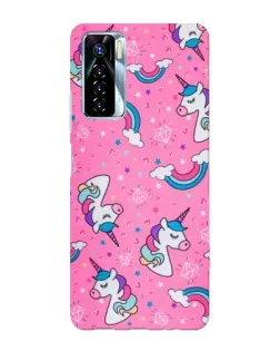 Чехол для TECNO Camon 17 Pro с картинкой «Unicorn паттерн розовый»
