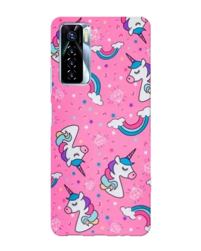 Чехол для TECNO Camon 17 Pro с картинкой «Unicorn паттерн розовый»
