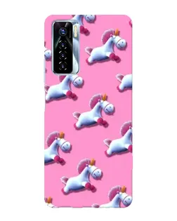Чехол для TECNO Camon 17 Pro с картинкой «Единороги на розовом»