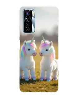 Чехол для TECNO Camon 17 Pro с картинкой «Пара единорогов»