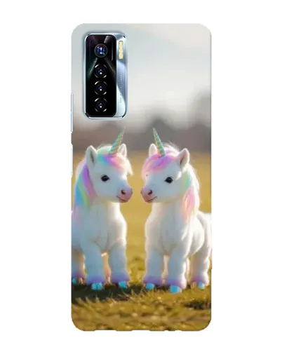 Чехол для TECNO Camon 17 Pro с картинкой «Пара единорогов»