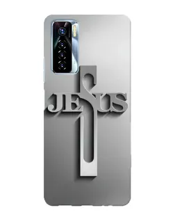 Чехол для TECNO Camon 17 Pro с картинкой «Металлический крест Jesus»