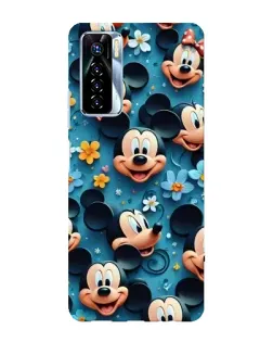 Чехол для TECNO Camon 17 Pro с картинкой «Паттерн Микки и Минни»