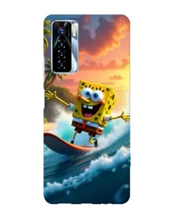 Чехол для TECNO Camon 17 Pro с картинкой «Губка Боб серфингист»